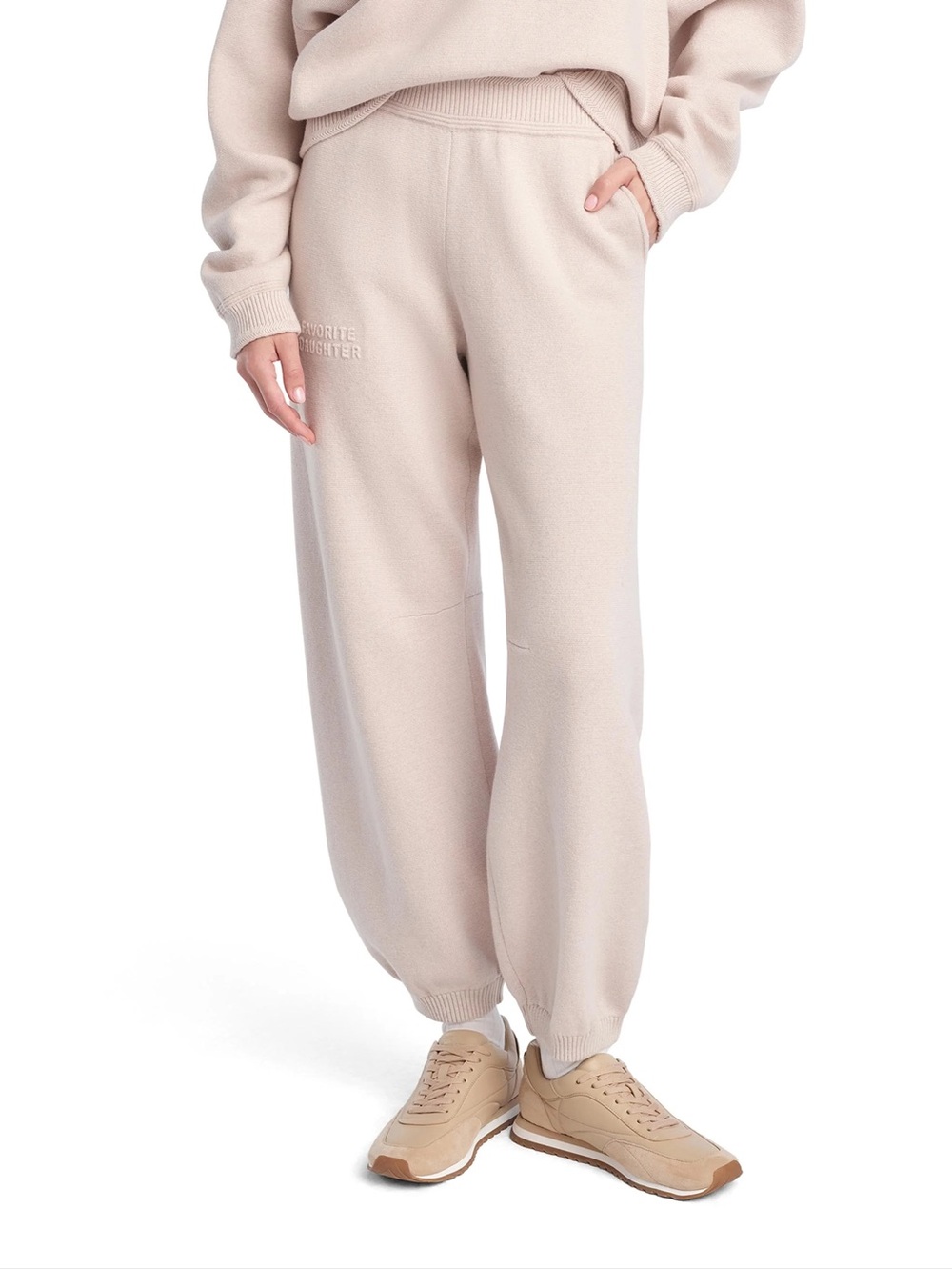 NWT Favorite Daughter The Fatigue Sisters Cotton-Cashmere Barrel Jogger Pants